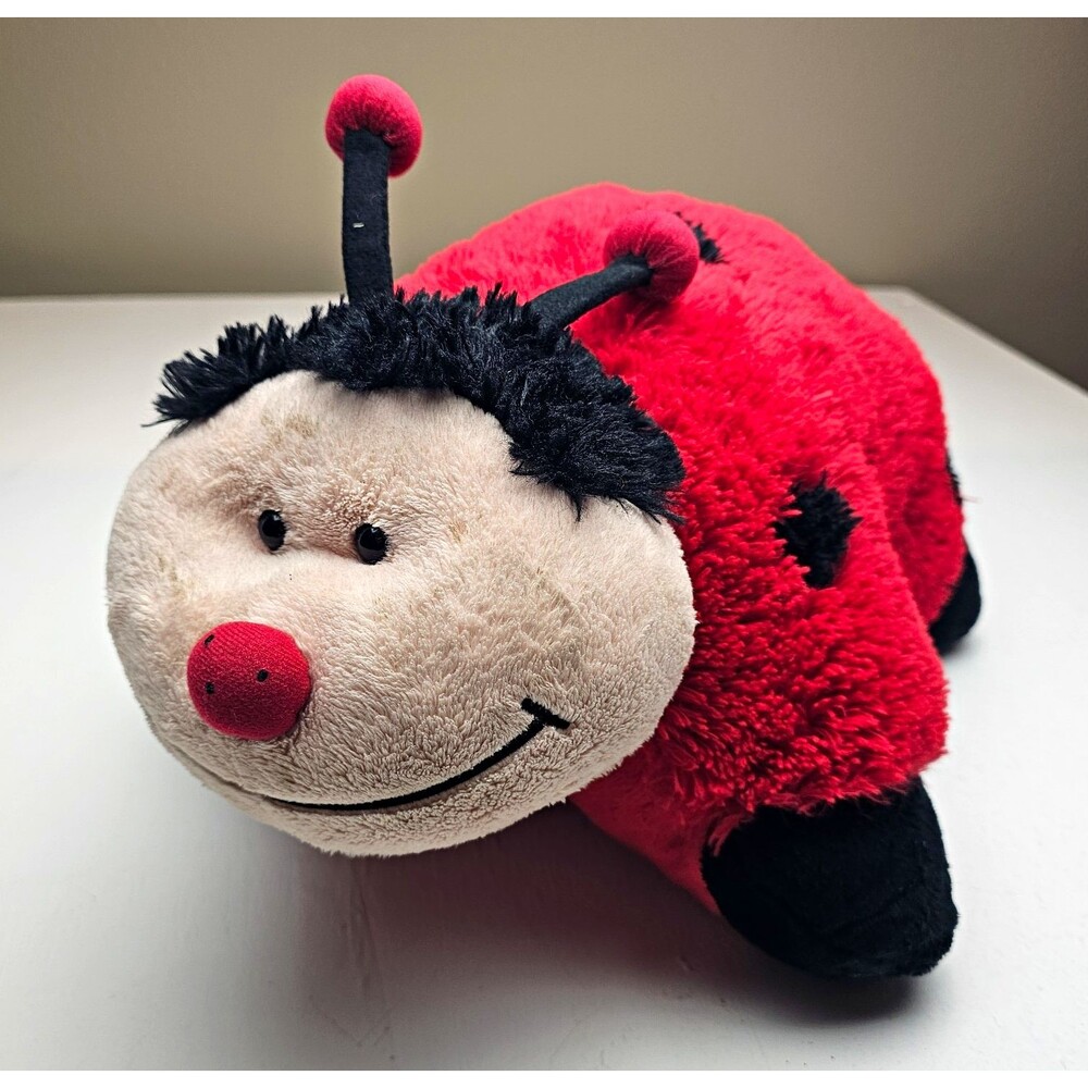 Pillow Pets Ladybug Plush Pillow Red Black Kids Bedroom 18inch